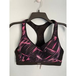 VSX Sports Bra 36B Black with Pink and Purple